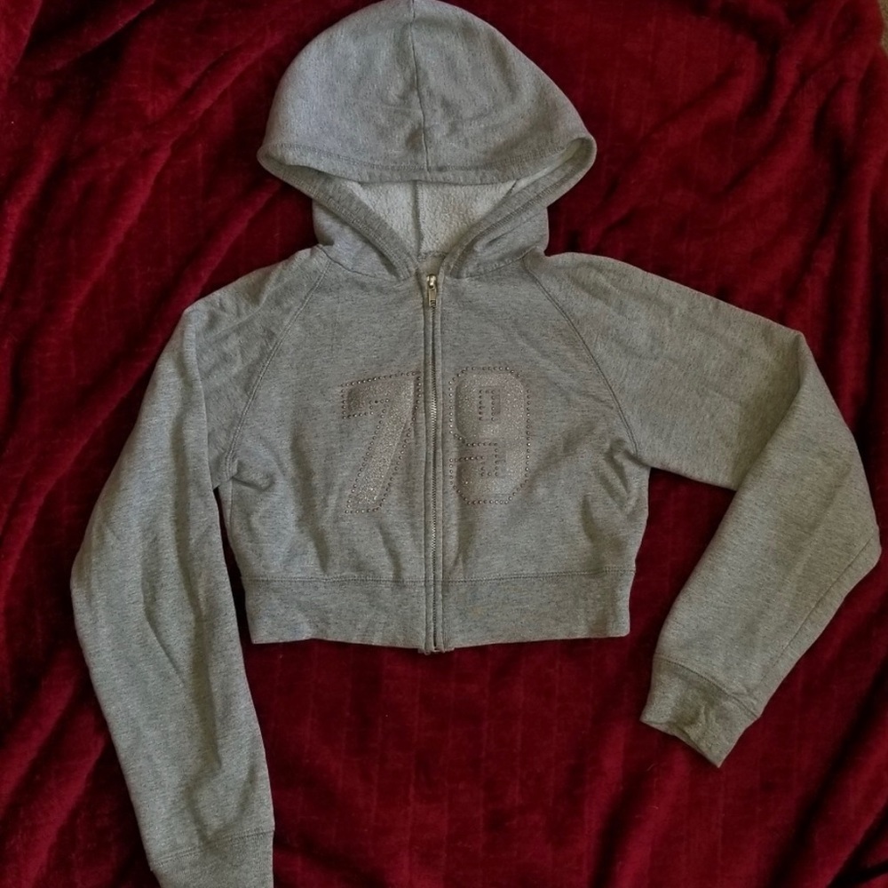 Cropped Zip Up Hoodie